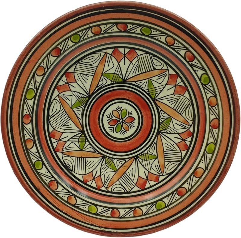 Generico 30 cm Ceramic Terracotta Wall Plate Ethnic Moroccan Design