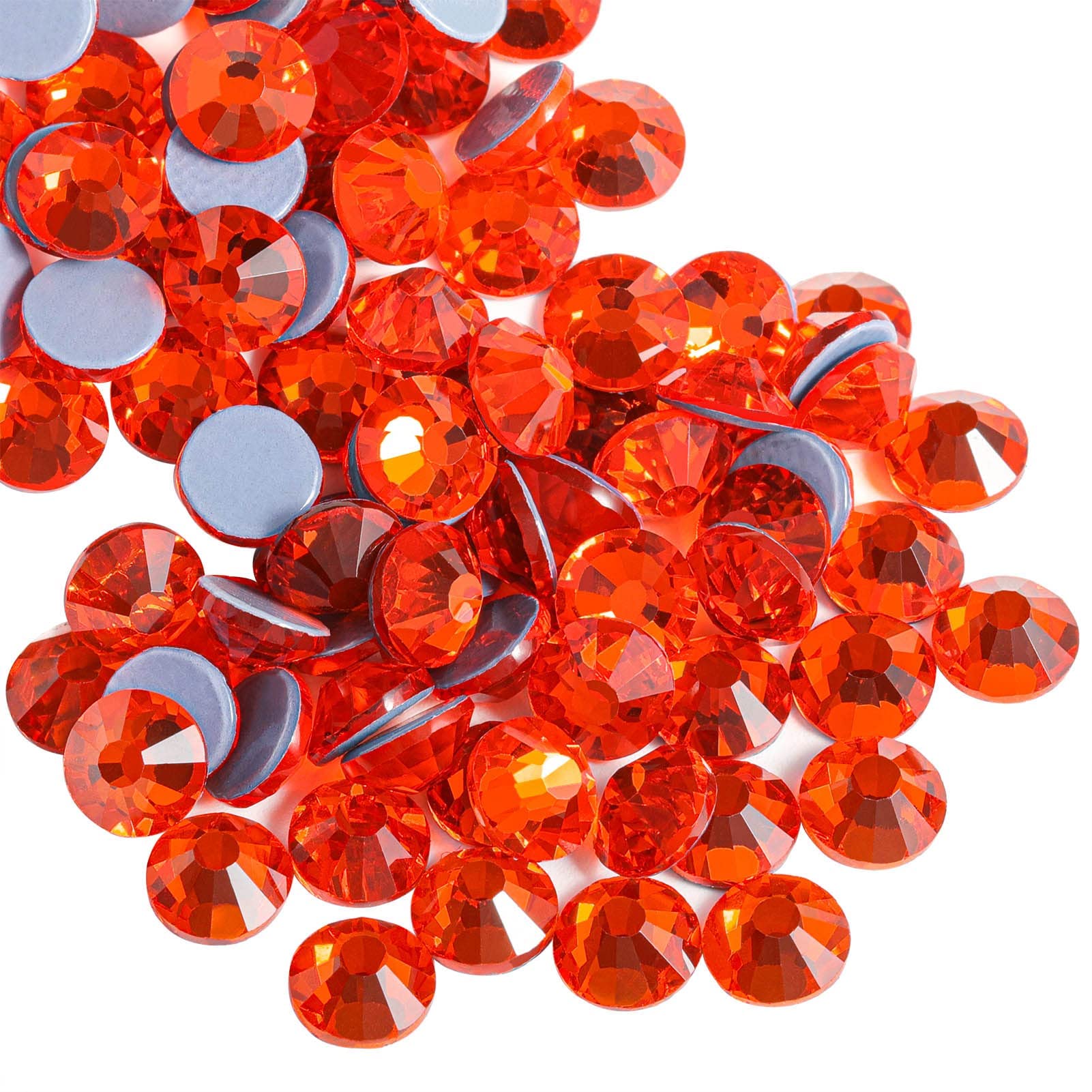 Beadsland Hotfix Rhinestones, 1440pcs Flatback Crystal Rhinestones for Crafts Clothes DIY Decorations, Orange, SS20, 4.6-4.8mm