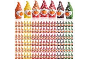 DoubleFill 100 Pcs Thanksgiving Pumpkin Gnomes Figures Fall Autumn Gnomes Figurines Decorations for Fall Table Decor Tiered Tray Table Centerpieces Harvest Party Favors Gift to Hide and See