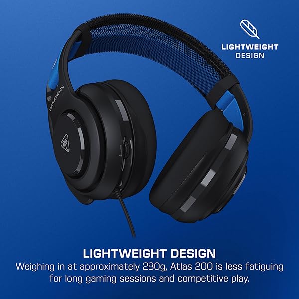 TURTLE BEACH ATLAS 200 WIRED GAMING HEADSET OFFICIALLY LICENSED FOR PLAYSTATION, PS5, PS4-50MM NANOCLEAR DRIVERS, FLIP-TO-MUTE MIC, MEMORY FOAM CUSHIONS, FLOATING HEADBAND – BLACK