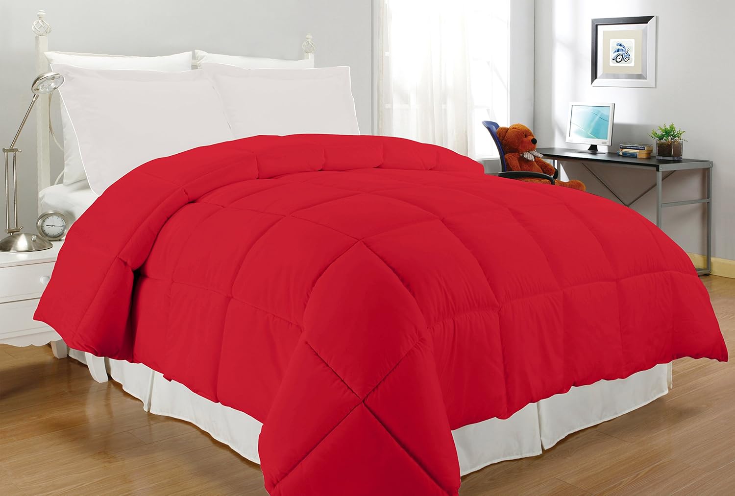 Amazon Com South Bay Down Alternative Comforter Twin Bright Red