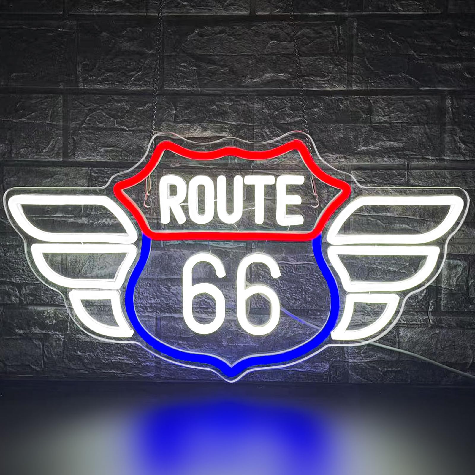 Route 66 Neon Sign Vintage Route 66 Wall Decor Dimmable Us High Way Led ...