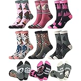 Haysandy 6 Pairs Sasquatch Novelty Socks for Men Women Funny Crew Socks Winter Stuff Gifts Ideas Family Friend Hide Seek