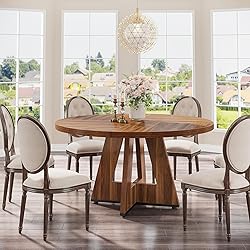 Tribesigns Round Dining Table for 4, 47 Inch