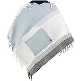 virblatt - Mens Poncho Hooded | 100% cotton & Reversible | Mexican Poncho Men Baja Hoodie Summer Pancho Men Cape Cowboy