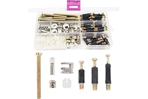 binifiMux 90pcs Crib Screws Furniture Cam Lock Connecting Screws Nuts Assortment Kit,Hex Socket Cap Screws/Cam Fitting/Dowel/Pre-Inserte for Cabinets Cupboards Chairs Boards Headboards