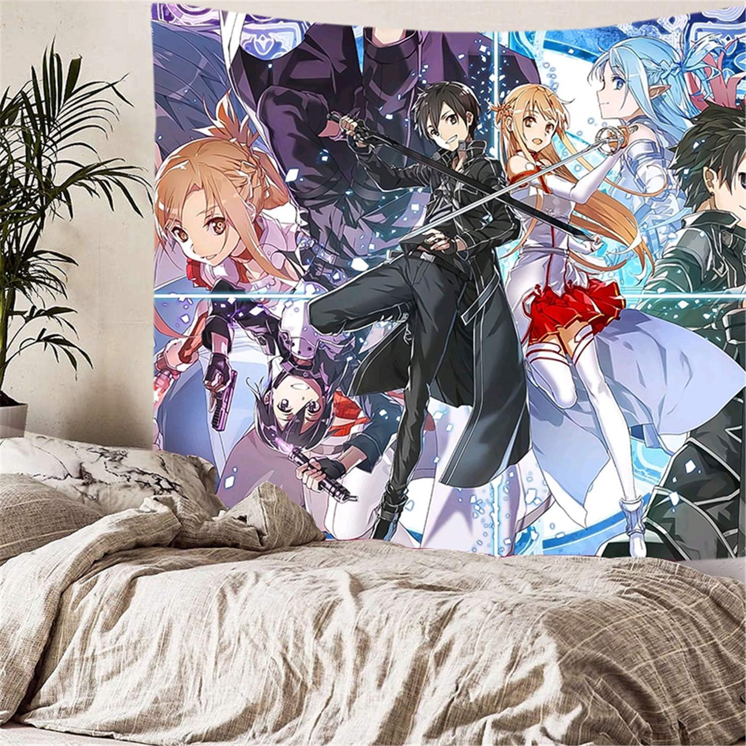 supulu Tapestry Wall Hanging, Anime SAO Sword Art Online 3D Print Wall Tapestry