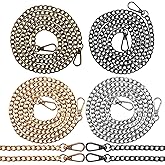 Purse Chain Replacement - 6 Pack DIY Shoulder Cross Body Bag Chains for Wallet, Handbag, Metal Hand Bag (47 Inch/pcs)