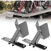 Tuoksullxm E-Track Motorcycle Wheel Chock Fits Floor or Wall E-Track 2pcs | Multi-Angle Heavy-Duty Dirt Bike Wheel Chock with Track Clip for Bicycles,Dirt-Bikes and Motorcycle trailer Transport