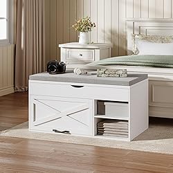 ChooChoo Storage Bench with Cushion, Shoe Bench