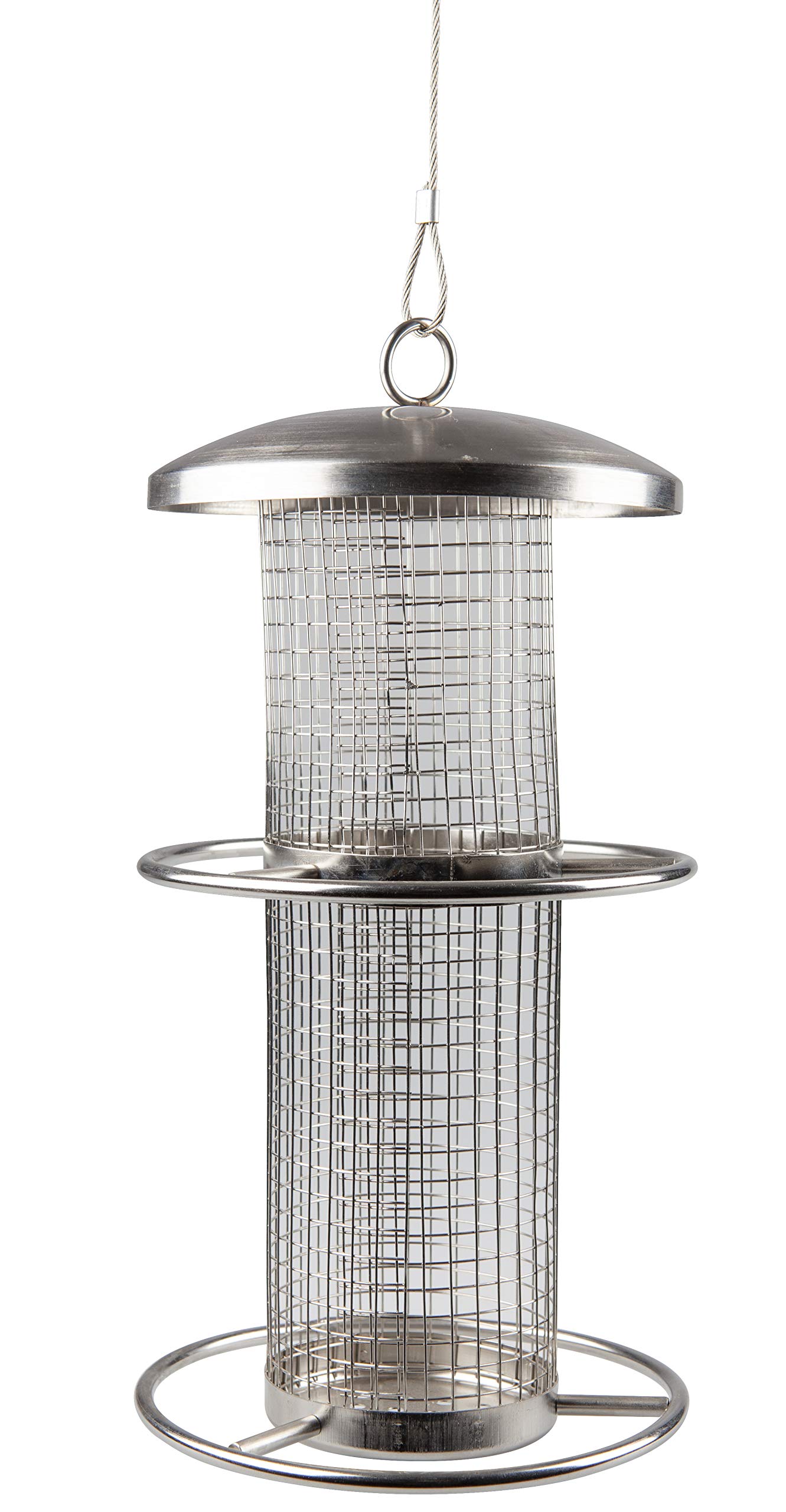 Windhager 07953 Bird Feeder Silo Pick-Up Bird Feeder for Hanging Bird Silo, Silver