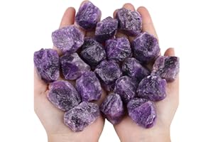 QINJIEJIE Amethyst Crystals Raw Natural Healing Crystal Stones Large 1" Bulk Rough Quartz Rocks Gemstones for Polishing Tumbling Cabbing Fountain Decor Wicca Reiki Stone