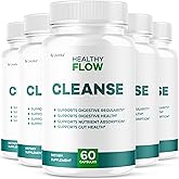 (5 Pack) Healthy Flow Cleanse Capsules - Official HealthyFlow Cleanse Pills Daily Premium Support, HealthyFlowCleanse Natural Digestive Formula for Overall Health & Wellness, 300 Capsules for 5 Months