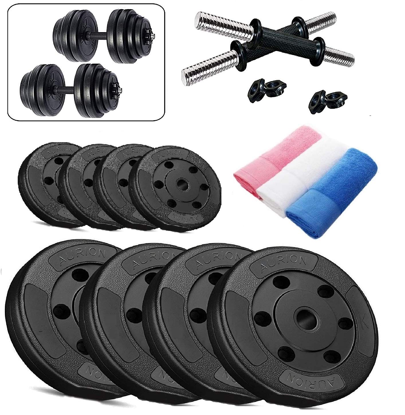 Dumbbells Set Adjustable Free Weight Set with NonSlip Comfy PVC Grip