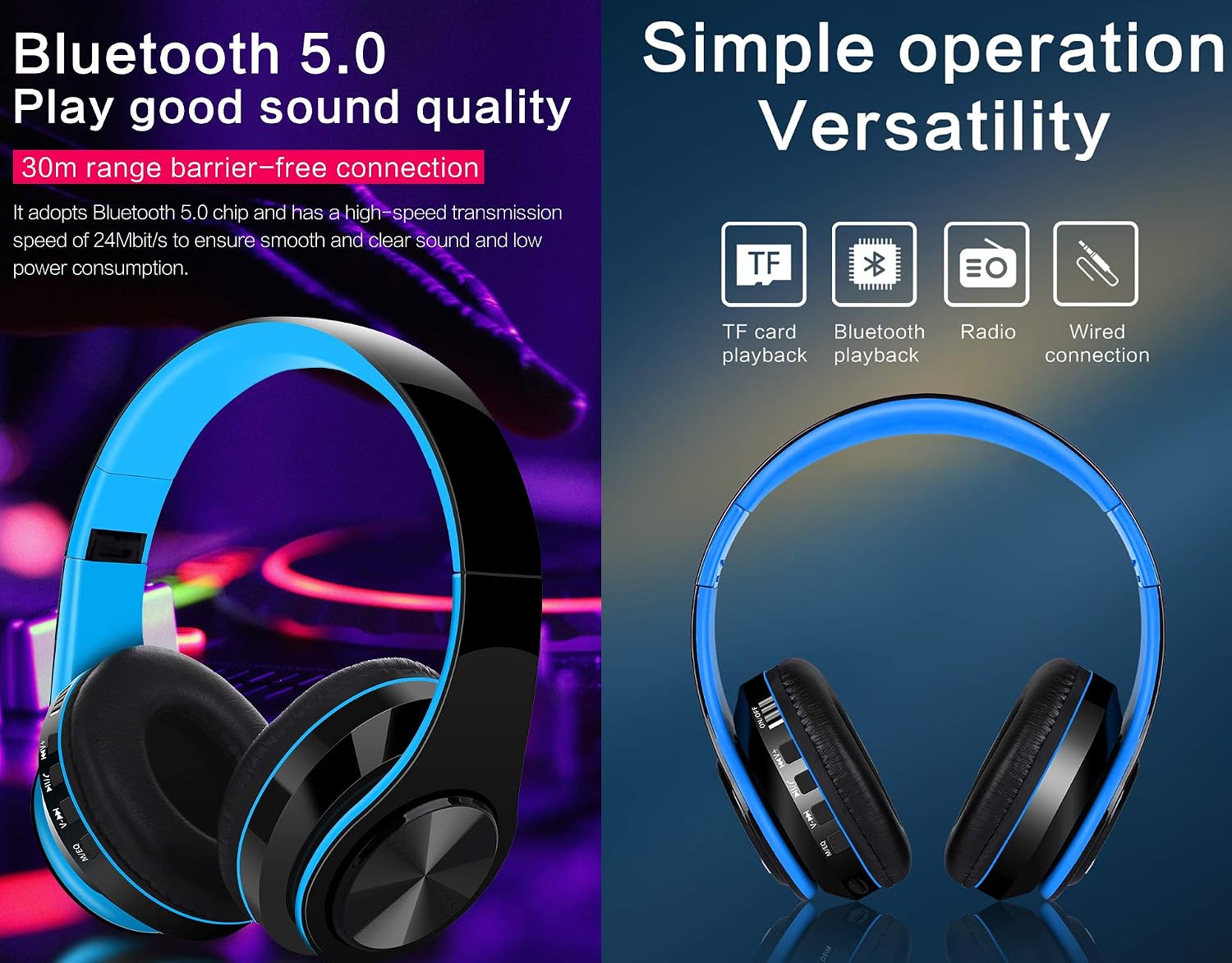 WuXingMeiLi Wireless Bluetooth Headphones Over Ear - Image 3