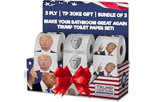 Gagster Donald Trump Toilet Paper - 3 Ply Funny Novelty Gag, 200 Sheets, Prank Gift Pack (2 Rolls Trump Images, 1 Roll Funniest Tweets) 3-pack