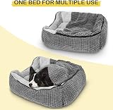 JOEJOY Rectangle Dog Bed Hooded Cave Cushion Large Pet Bed 76x61x23 cm view 6