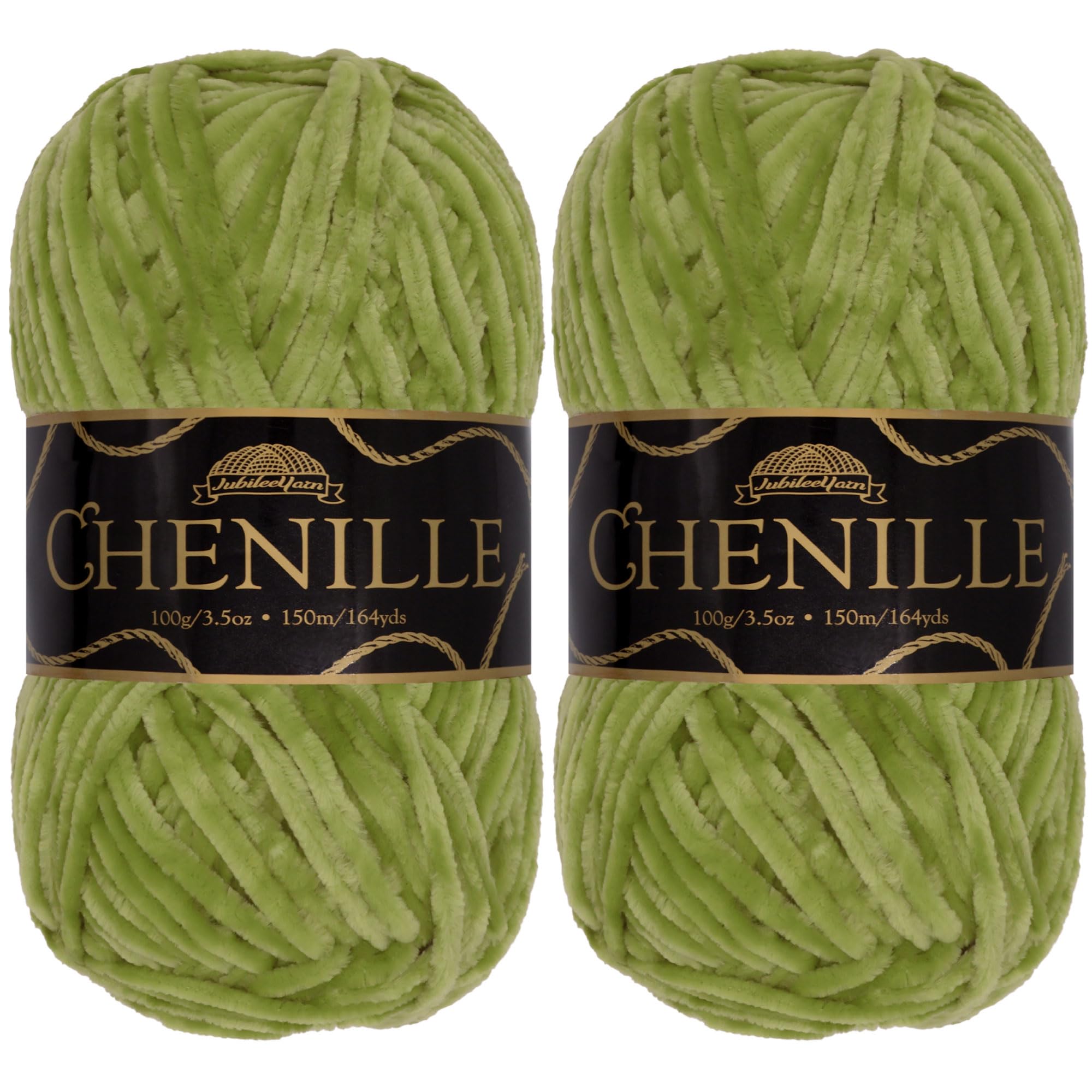 JubileeYarn Chenille Yarn - Worsted Weight - 100g/skein (2 Skeins, 115 Algae)