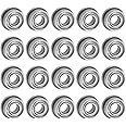 uxcell F683ZZ Flanged Ball Bearing 3x7x3mm Double Shielded Chrome Steel Flange Bearings, 20pcs