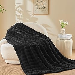 NEWCOSPLAY Throw Blanket for Couch Black Super Soft
