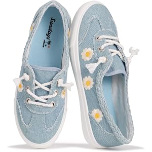 Sundays Canvas Shoes for Women with Memory Foam Insole Womens Sneakers | Breathable Canvas Sneakers Women-Non Slip and Lightw