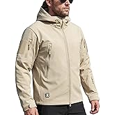 FREE SOLDIER Men's Outdoor Waterproof Soft Shell Hooded Military Tactical Jacket