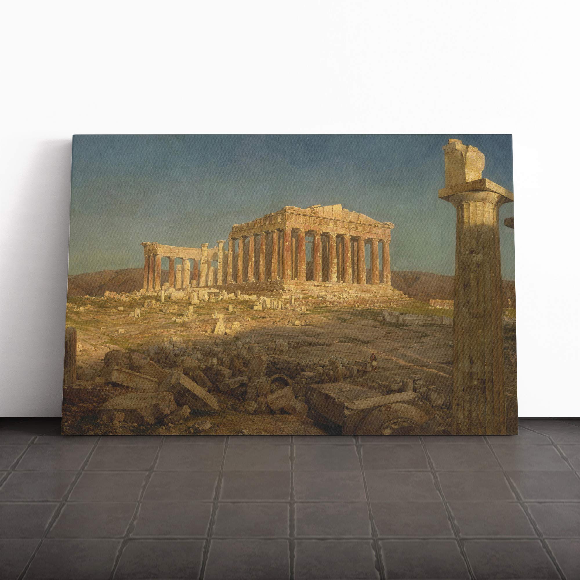 Frederic Edwin Church Parthenon Canvas Print | Gallery Wrapped 30mm Frame Wall Art | 20x14 inches | Ready to Hang | Modern Cityscape Picture | Living Room Bedroom Lounge Office