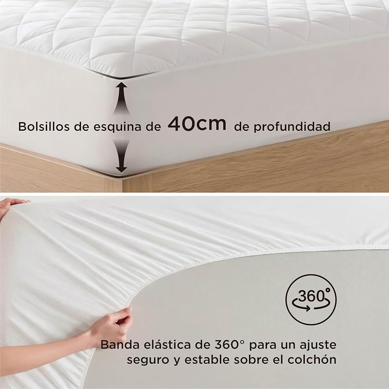 Protector Colchón Impermeable 140x200 - Cubre Colchon hasta 40cm