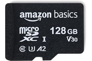 �鶹�� Basics 128GB microSDXC Memory Card with Full Size Adapter, 100MB/s, U3
