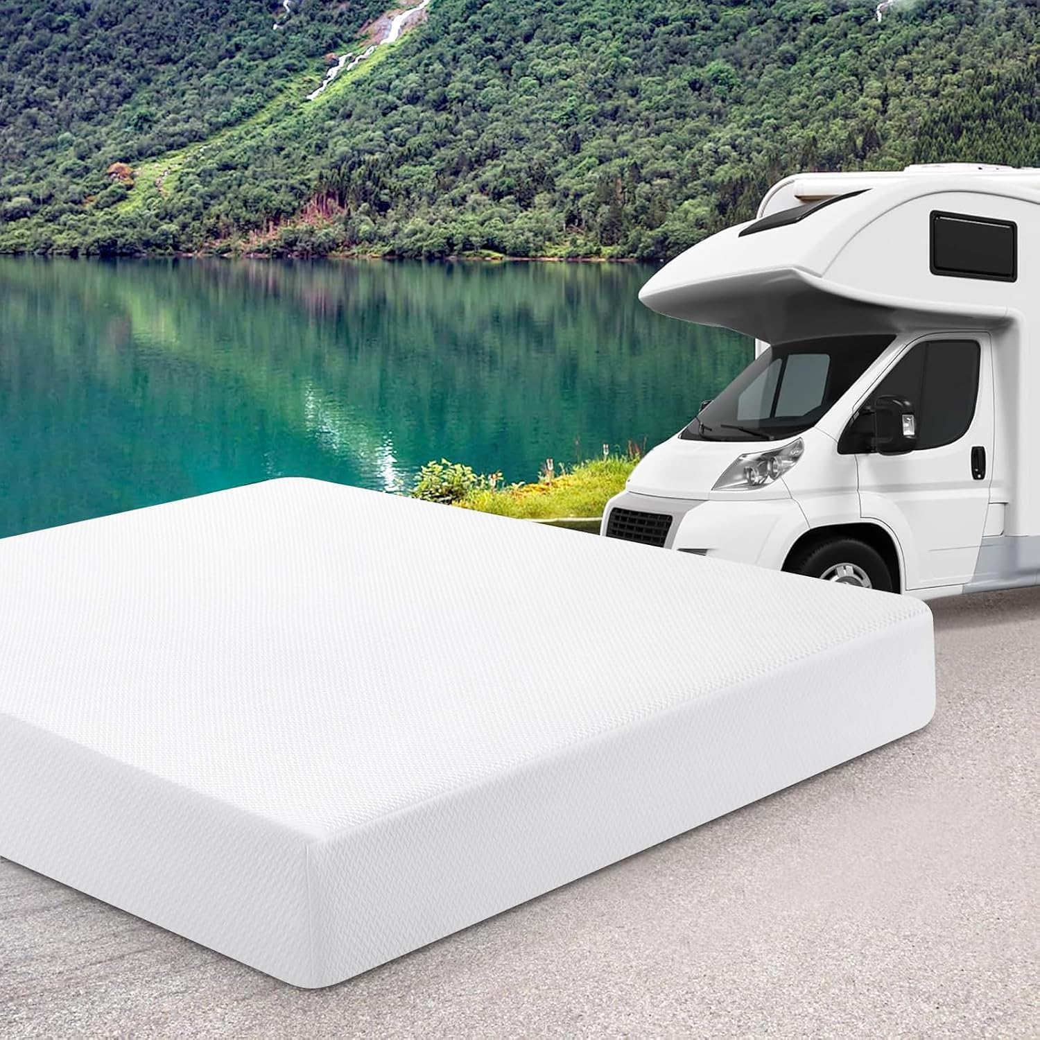 Photo 1 of **DIRTY FROM TRANSPORT **WEUP Short Full RV Mattress 10 Inch with Tencel Cover, Premier Cooling Green Tea/Gel Memory Foam Mattresses in Box for Camper/Truck/Trailer, Firm-Mattress for Back Pain, CertiPUR-US, 75'' x 48''