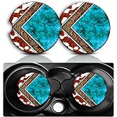2 Pack Western Car Cup Holder Coasters Neoprene Rubber Mat 2.75