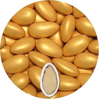 EinsSein 0,5kg Hochzeitsmandeln Nobile gold metalic matt Mandeln Hochzeit Zuckermandeln Bonboniere Confetti Badem sekeri Gastgeschenk Zucker Mandeln Taufmandeln Candy Bar Süssigkeiten Schokolinsen