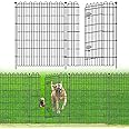 8 Panels No Dig Decorative Garden Fence with Gate for Yard, 48 in(H) X 21 ft(L) Animal Barrier Fencing for Outdoor Dog, Metal Portable Garden Fences for Borders, Pets, Landscape, Temporary Fence