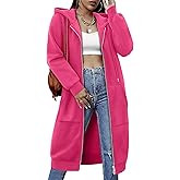 StunShow Womens Zip Up Hoodies Fleece Long Oversized Sweatshirt Jacket Casual Fall Coat with Pocket(S-3XL)