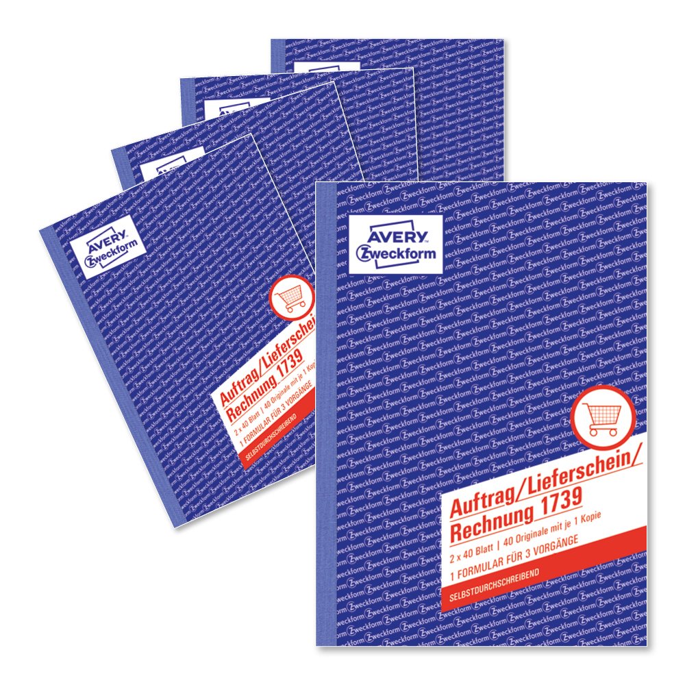 Avery Zweckform 1739-5 A5 Order / Delivery / Invoice Paper Pad 5-Pack