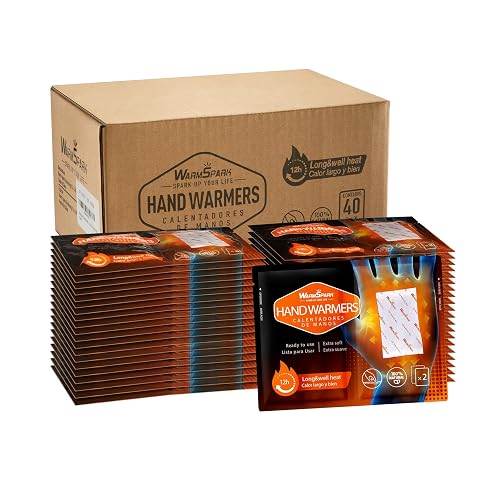 WarmSpark Hand Warmers - Long Lasting Pocket Heat Pack Camping Gloves Warmers - Up to 12 Hours of Heat