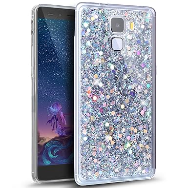Kompatibel mit Huawei Honor 7 Hülle,Glänzend Bling Glitzer Diamant Muster TPU Silikon Handy Hülle Tasche Silikon Case Durchsi