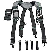 MELOTOUGH Gel Tool Belt Suspenders Work Belt Suspenders with Gel shoulder pad for Electrican/Construction/Farmer (Trigger Snap Hook end work Suspenders)