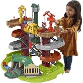 Thomas &amp; Friends Trains &amp; Cranes Super Tower, Ages 3+ | 2.5 Feet Tall Multi-Level Playset with Thomas, Percy &amp; Harold Toy Train Engines, Spinning Turntable (Amazon Exclusive)