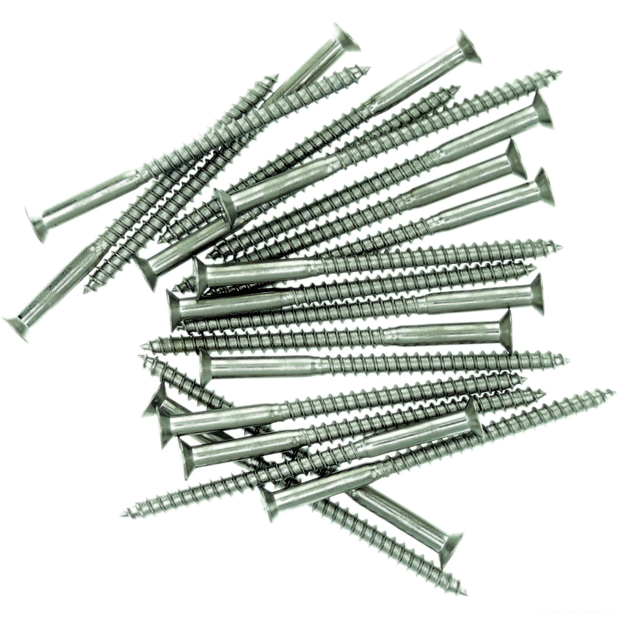 No.10 x 1.18 (5.0mm x 30mm) Pozi Countersunk Wood Screw - Stainless Steel (A2) (Pack of 20)