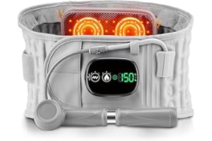 ERHIVORA Decompression Back Belt with Red Light Heating and Massage, Back Reliever for Low Back, Inflatable Back Brace for Spinal Lumbar Woman Men Heaitng Pad