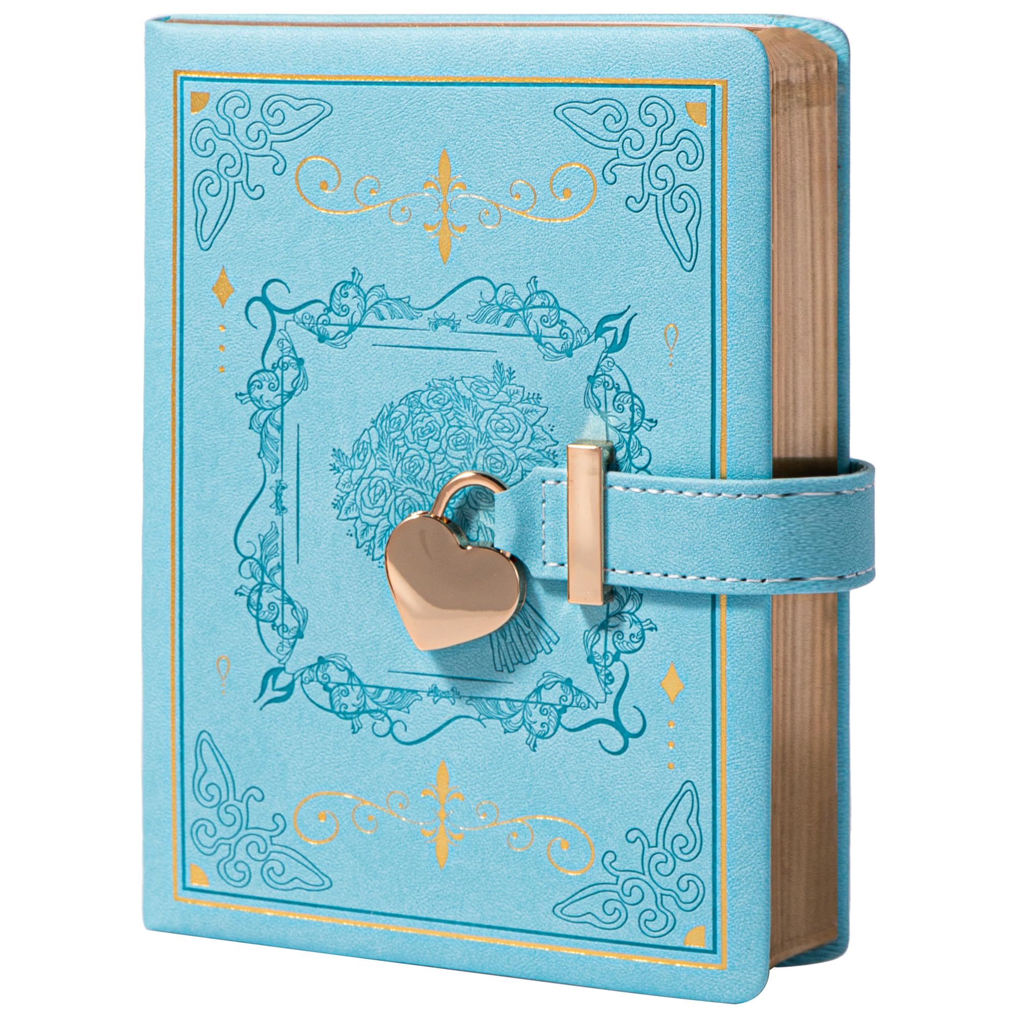 MGGAO Diary with Lock for Writing, PU Hardcover Leather Locked Journal, B6 Personal Organizer Diary for Women Girls, 288 Pages 100gsm Ruled Paper Journal with Gift Box