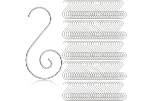 Cedilis 300 Pack Swirl Christmas Ornaments Hooks, Stainless Steel Christmas Tree Hanger, Christmas Stocking Hooks Great for Christmas Tree Decoration, Silver