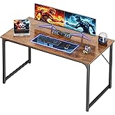 PRAISUN 47 X 24 Inch Computer Desk with Deeper Desktop, Gaming Office Writing Work Desk for Home Office, Study, Bedroom, Work from Home, Metal Frame, Rustic Brown