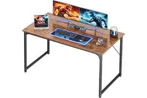 PRAISUN 47 X 24 Inch Computer Desk with Deeper Desktop, Gaming Office Writing Work Desk for Home Office, Study, Bedroom, Work from Home, Metal Frame, Rustic Brown