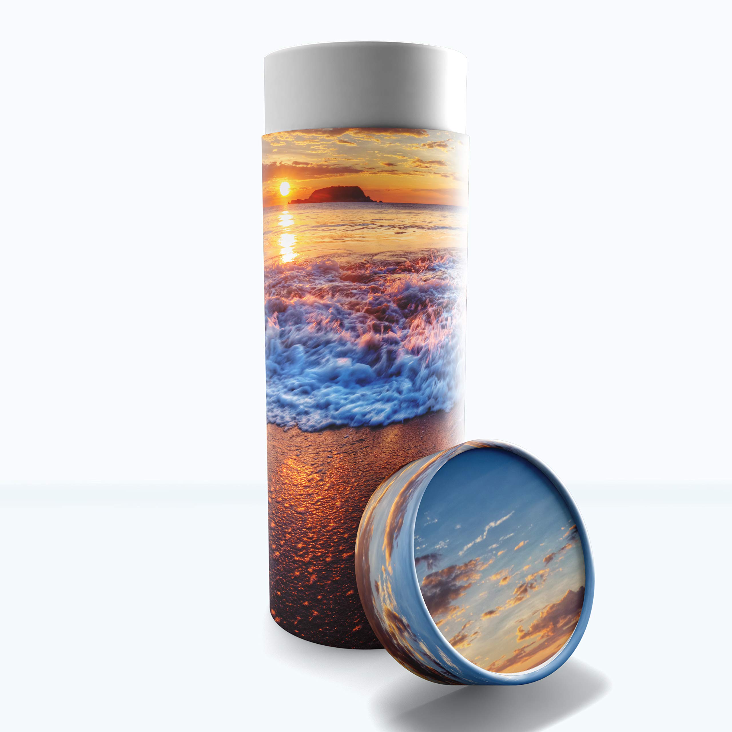 Hawaiian Sunset Scattering Tubes for Human Ashes TSA Approved Scattering Urn and Eco-Friendly Biodegradable Urns for Human Ashes & Biodegradable Urn for Burial at Sea