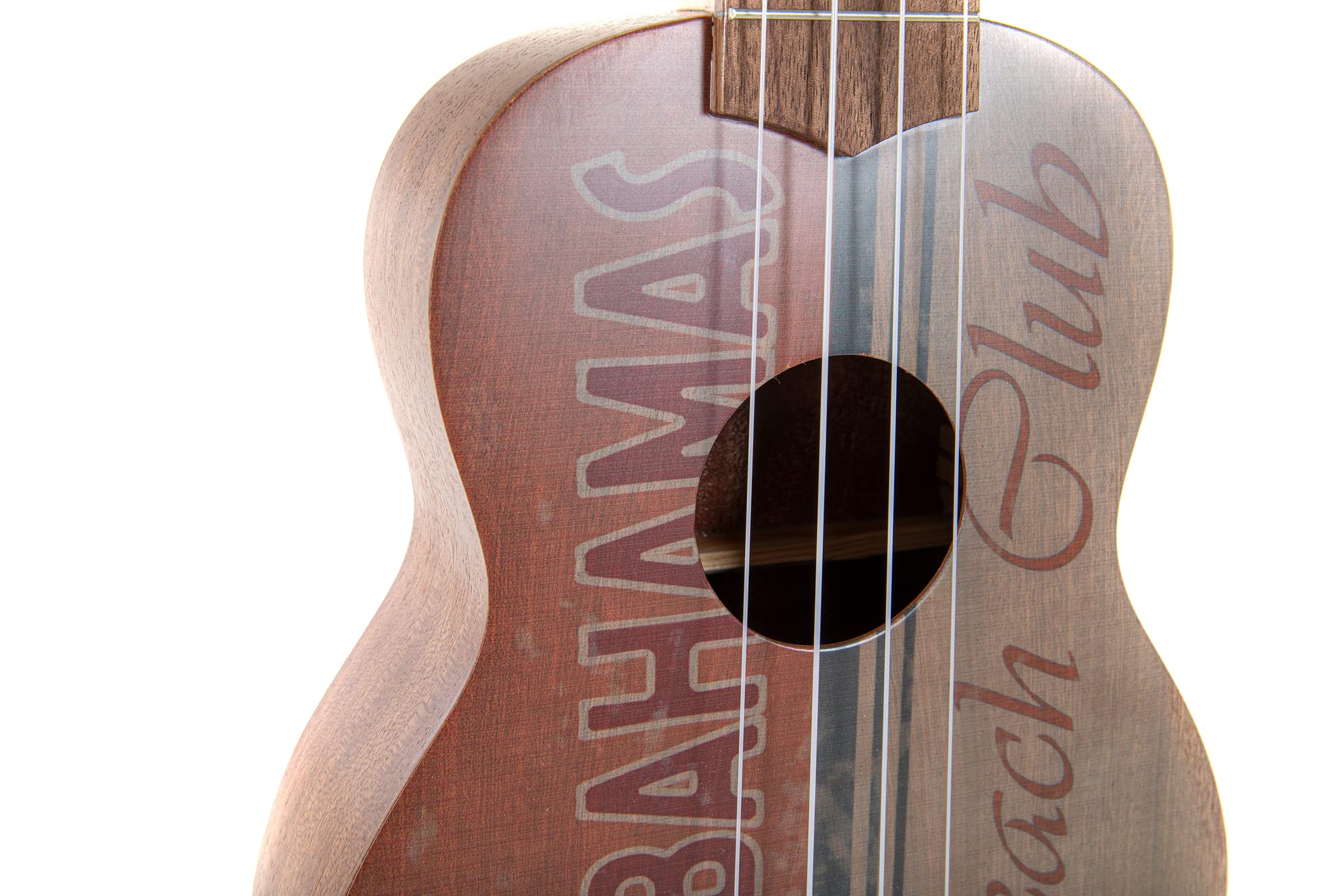 GEWA Sopran Ukulele Manoa Seaside - Korpus Sapelli - Decke Design Seaside Beach Club - Seidenmatt - inkl. gepolstertem Gig Bag - K-SO-BC 5