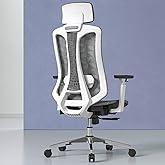Logicfox Ergonomic Office Chair, High Back Mesh Desk Chair - Adjustable Lumbar Support & 3D Armrests, Swivel Computer Chair with Headrest, Tilt Lock & PU Wheels for Home Office, Long Hours Work