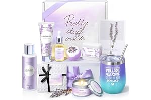 LUCOTIYA Gifts for Women Spa Gifts Baskets for Women Christmas Birthday Gifts Lavender Bath and Body Sets Mothers Day Gifts Relaxing Self Care Get Well Gift for Mom Her Girlfriends Sister Teacher Friends