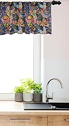 Ambesonne Birds Window Valance, Phoenix Rising from